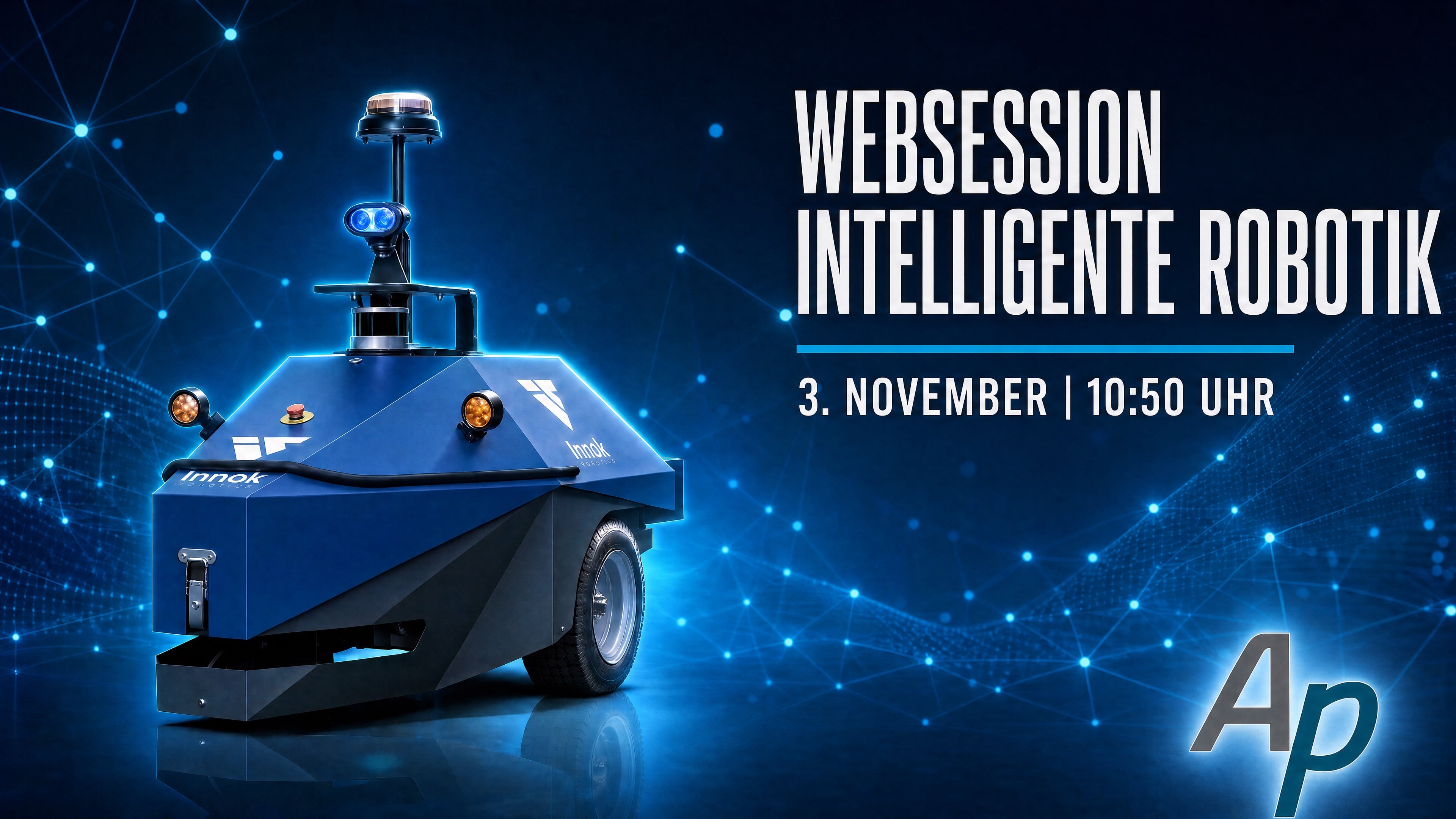 Innok INDUROS Bild mit Hinweis auf das Webinar Intelligenten Robotik vom Magazin Automationspraxis