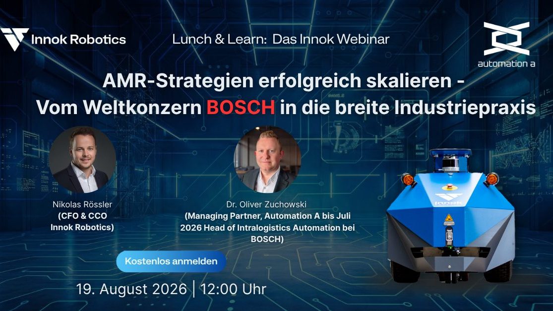 Grafik: Webinar-Banner „AMR-Strategien erfolgreich skalieren“ mit Nikolas Rössler, Dr. Oliver Zuchowski und INDUROS