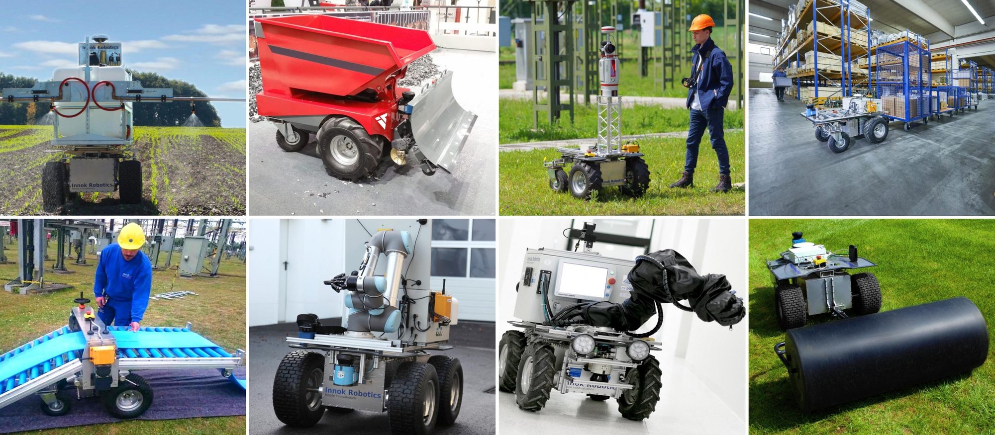 Anwendungsbeispiele der HEROS-Plattform: Custom Robots für Landwirtschaft, Inspektion, Logistik, Forschung und Grünpflege