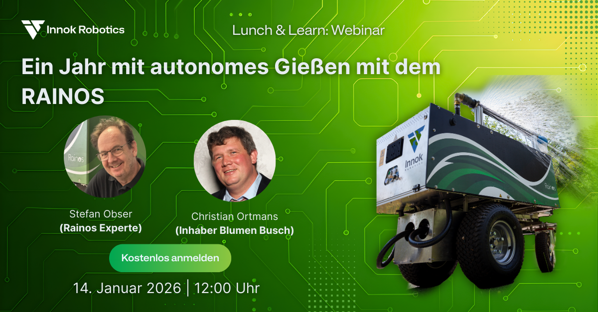 Lunch & Learn - Das Innok Webinar: Ein Jahr autonomes Gießen mit dem RAINOS